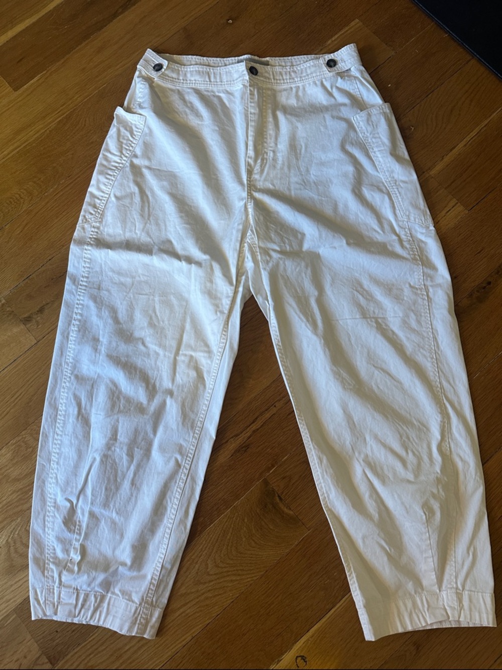 Everlane Off-White Cargo Pants with Utility Pockets